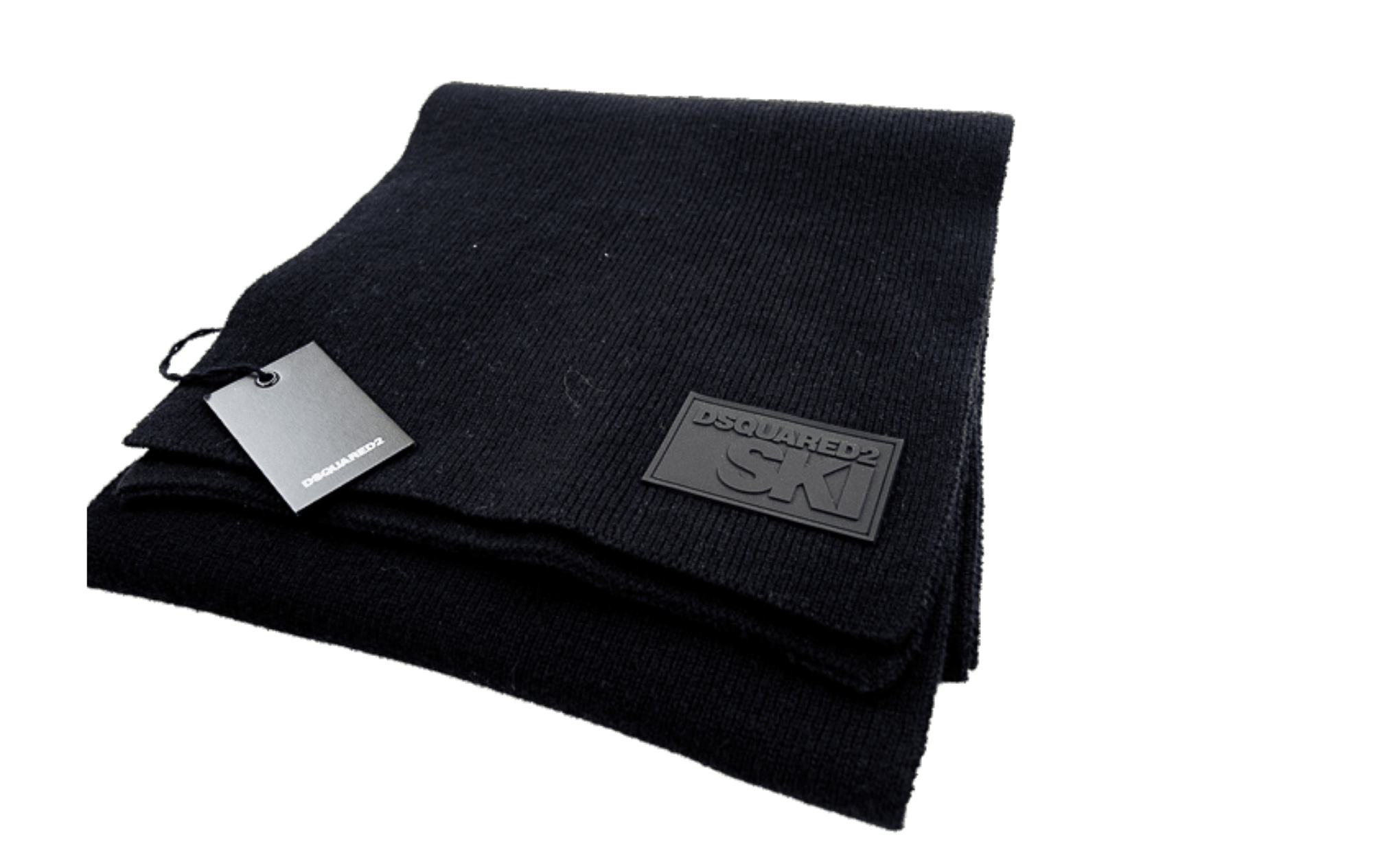 DSQuared2 SKI Knit Scarf Lana Patch Nero