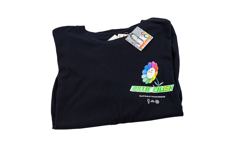 Black Billie Eilish x Takashi Murakami x Uniqlo Flower Tee